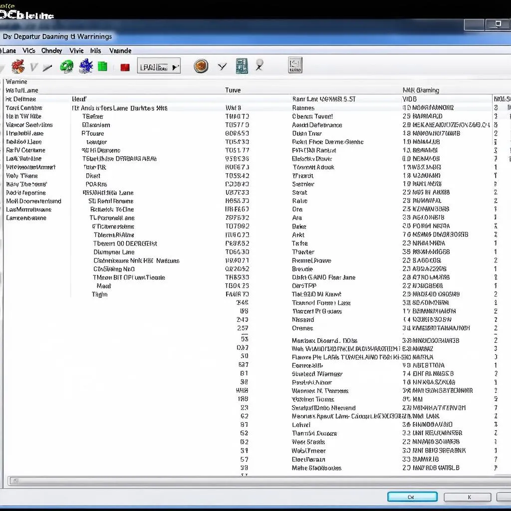 VCDS software screenshot showing lane departure warning settings