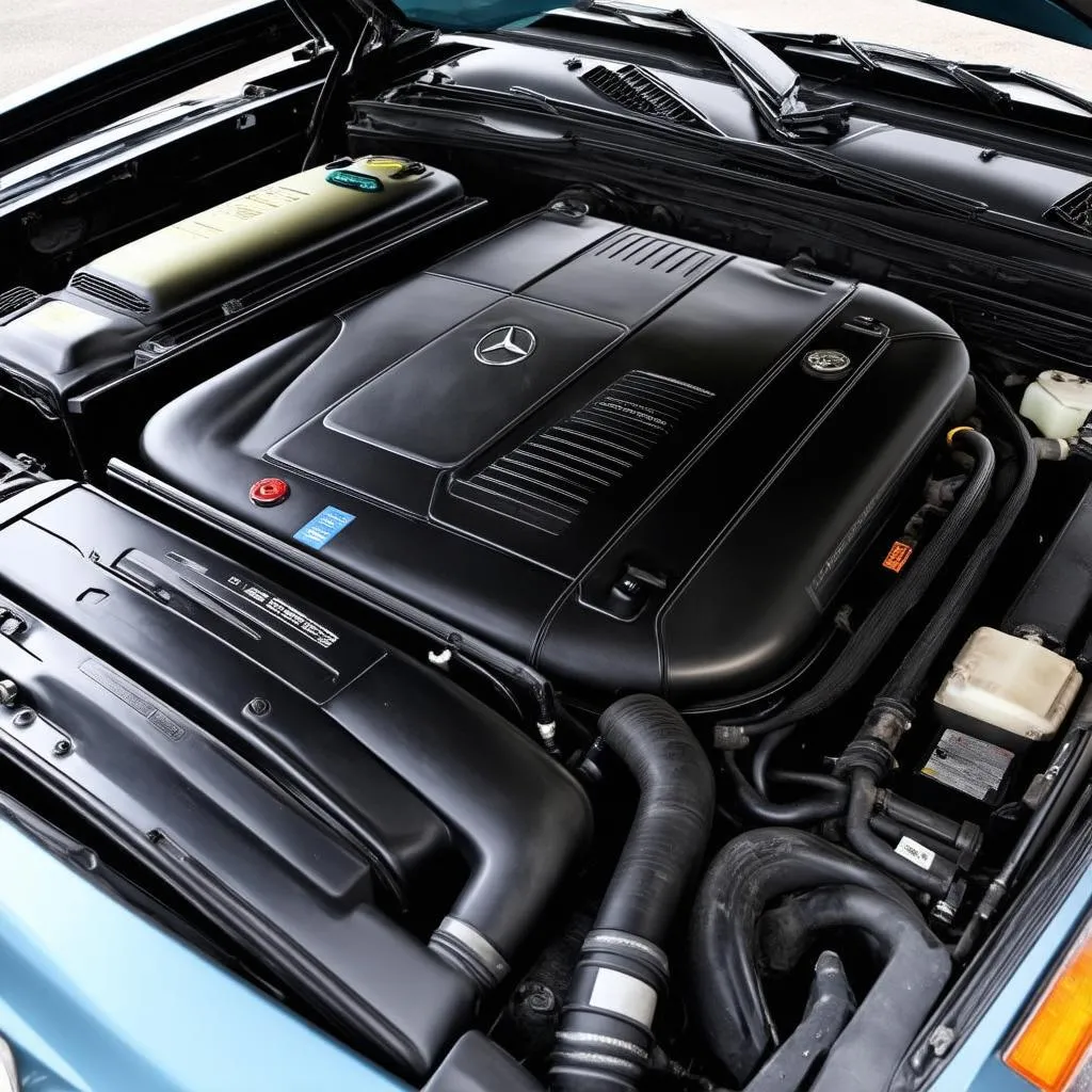 1992 Mercedes SL500 engine bay