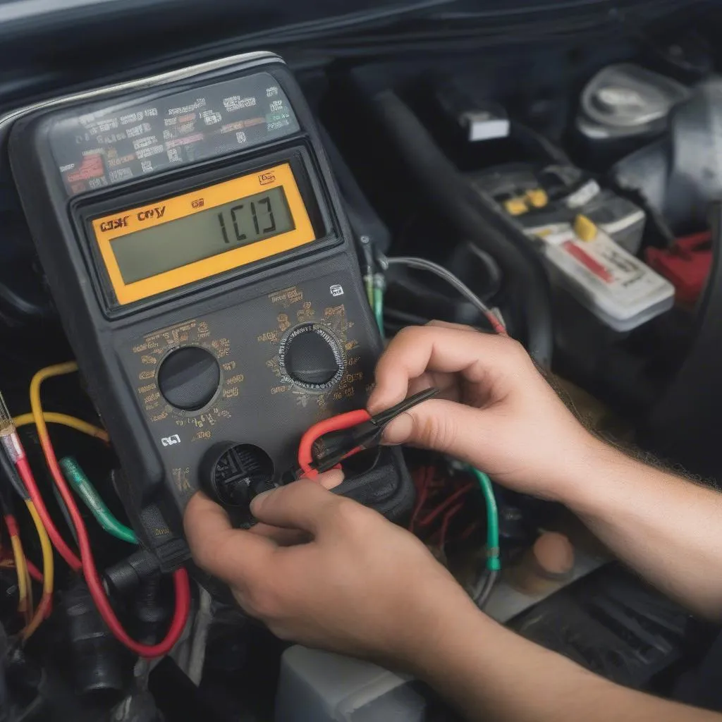 Mechanic Inspecting a Honda Civic Fuse Box