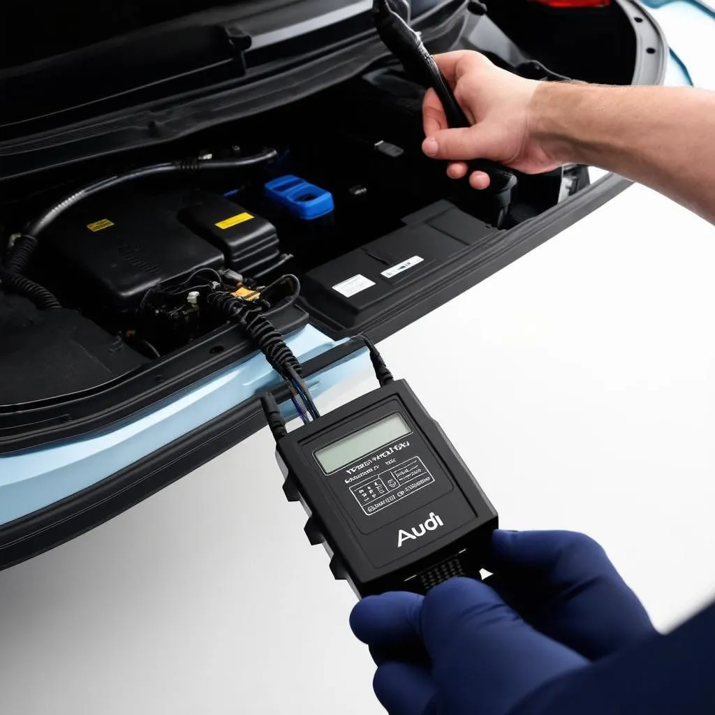 Mechanic Using VCDS on Audi