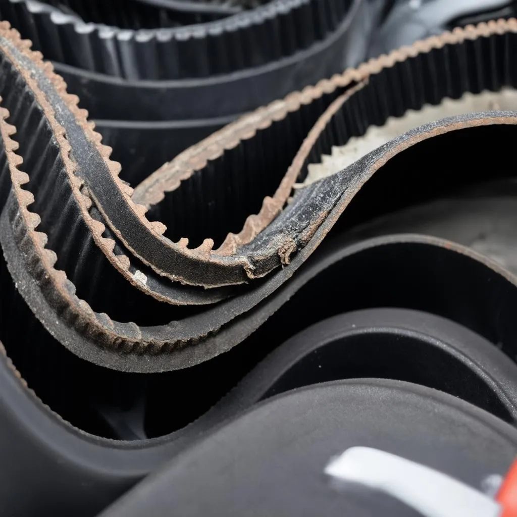 Worn Mercedes S500 (2000) serpentine belt