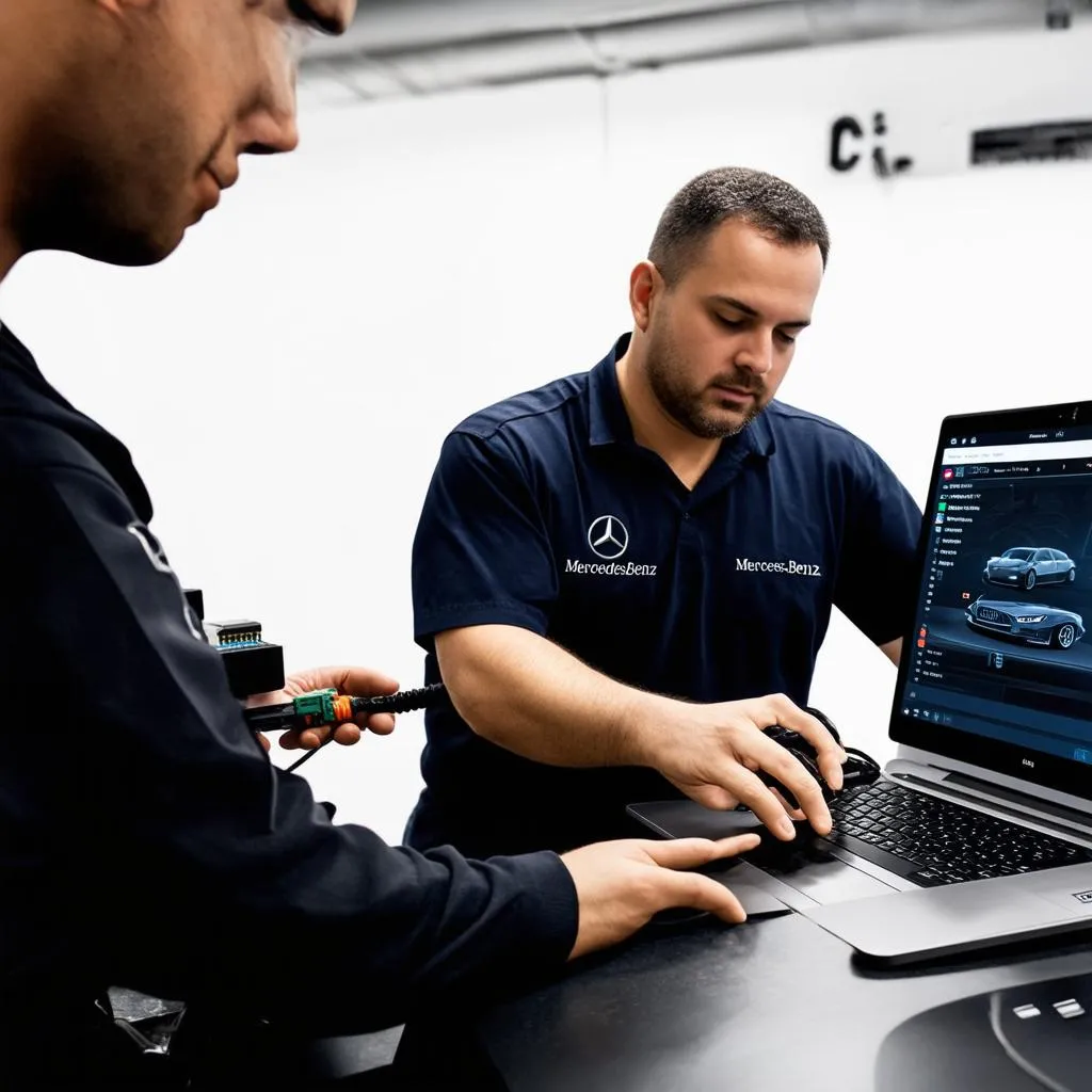 Mercedes-Benz Technician Using DAS