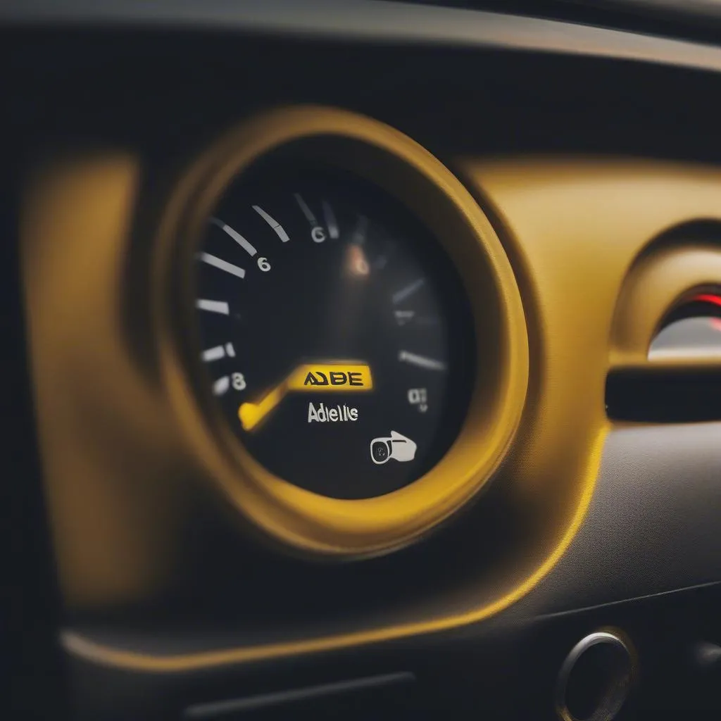 AdBlue warning light on car dashboard