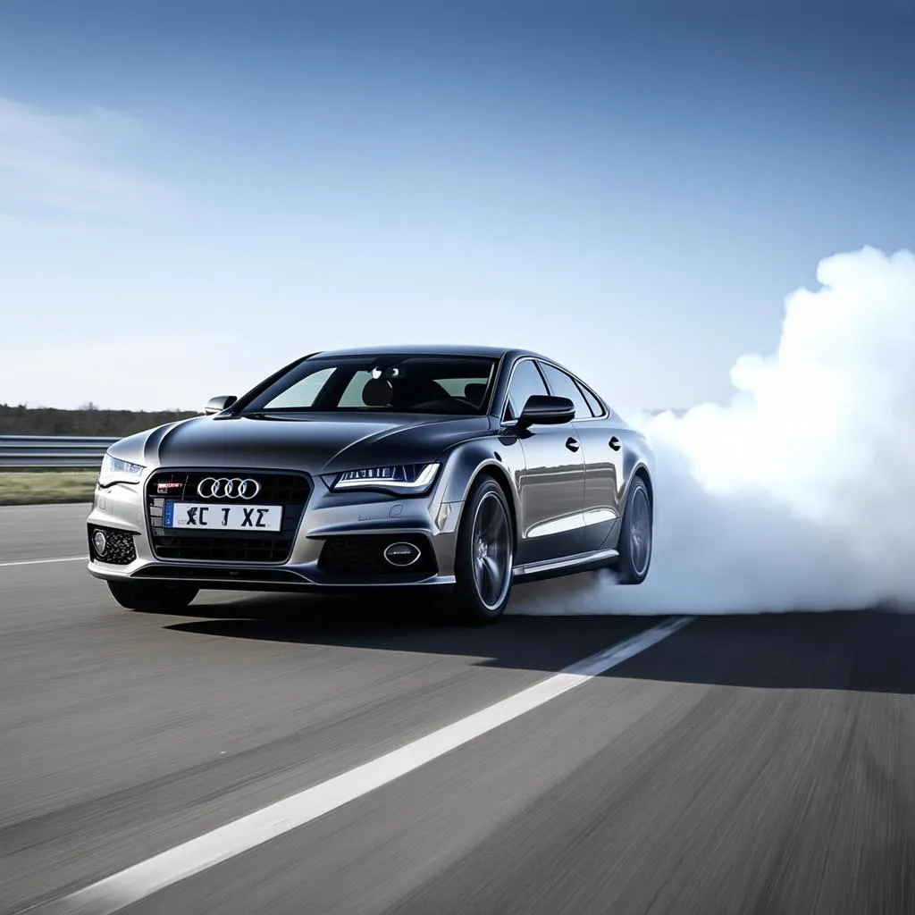 Audi S7 using launch control