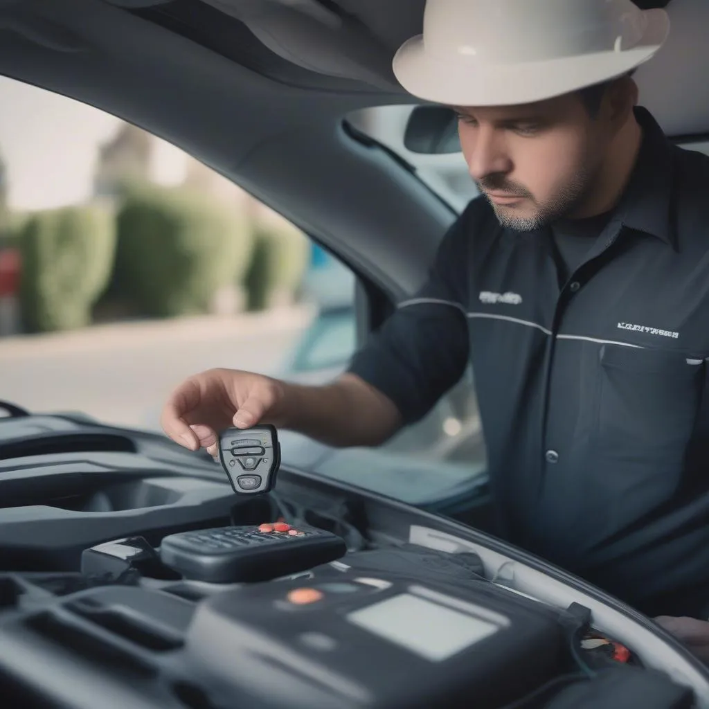 Automotive locksmith using a diagnostic tool to recover an anti-theft password