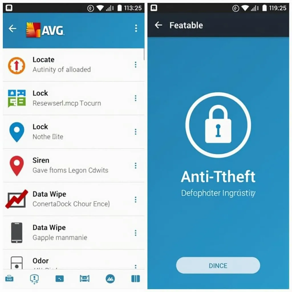 AVG Anti-Theft app interface