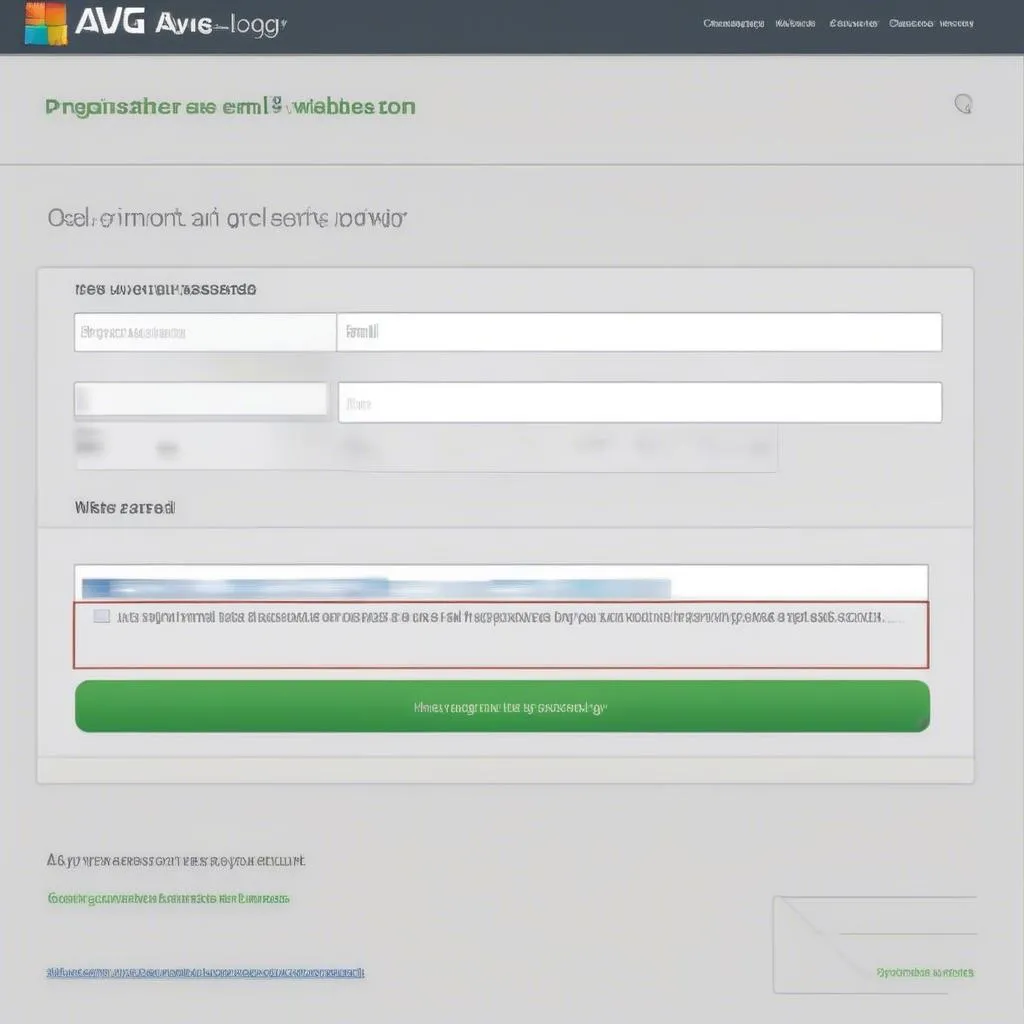 AVG website login page