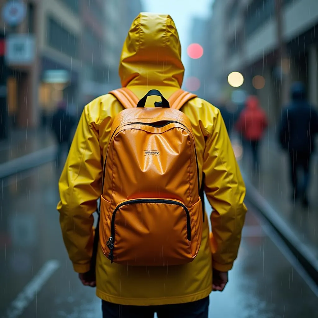 Backpack with rain cover