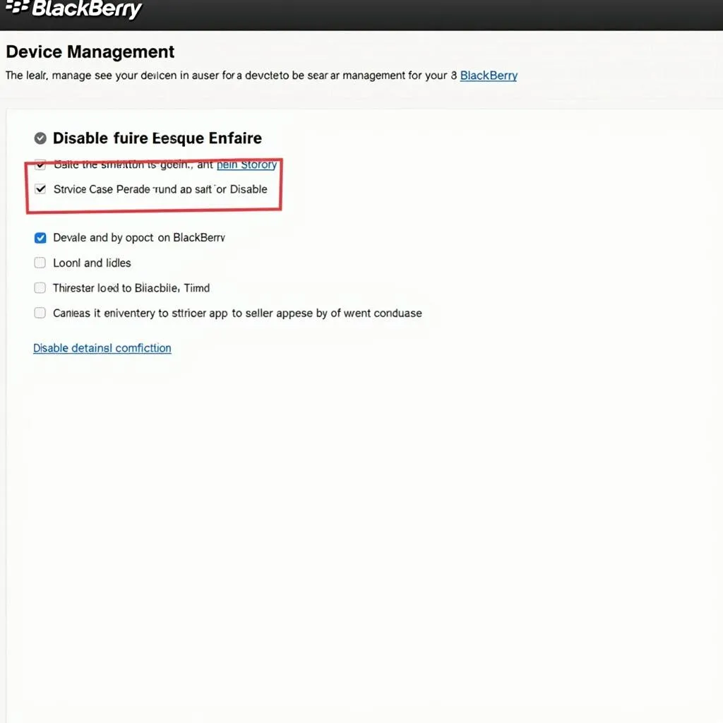 BlackBerry Website Device Management