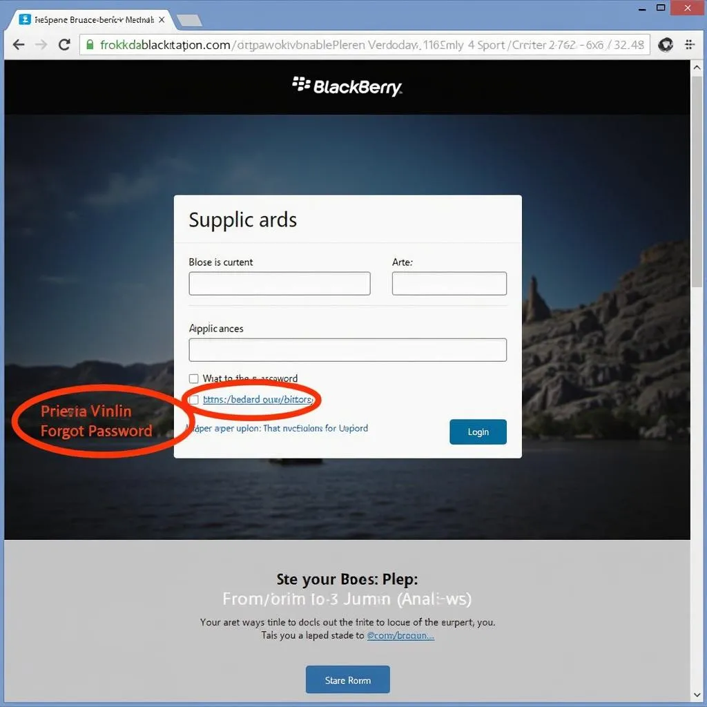 Blackberry website login page