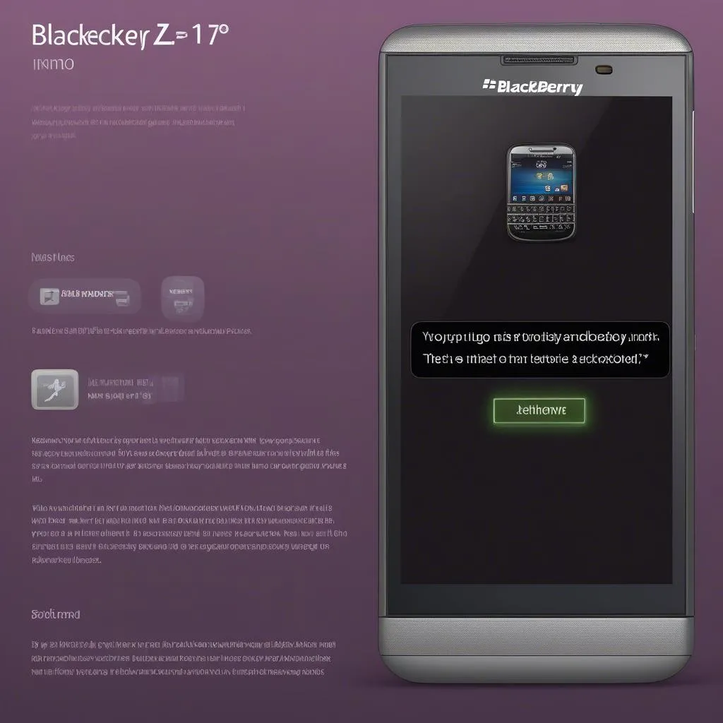 Blackberry Z10 showing ID prompt