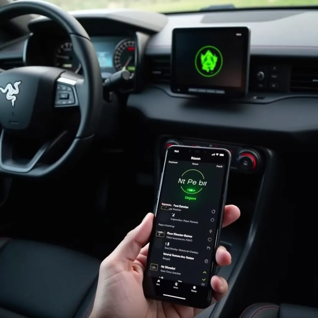 Razer Phone Connected to Car Radio