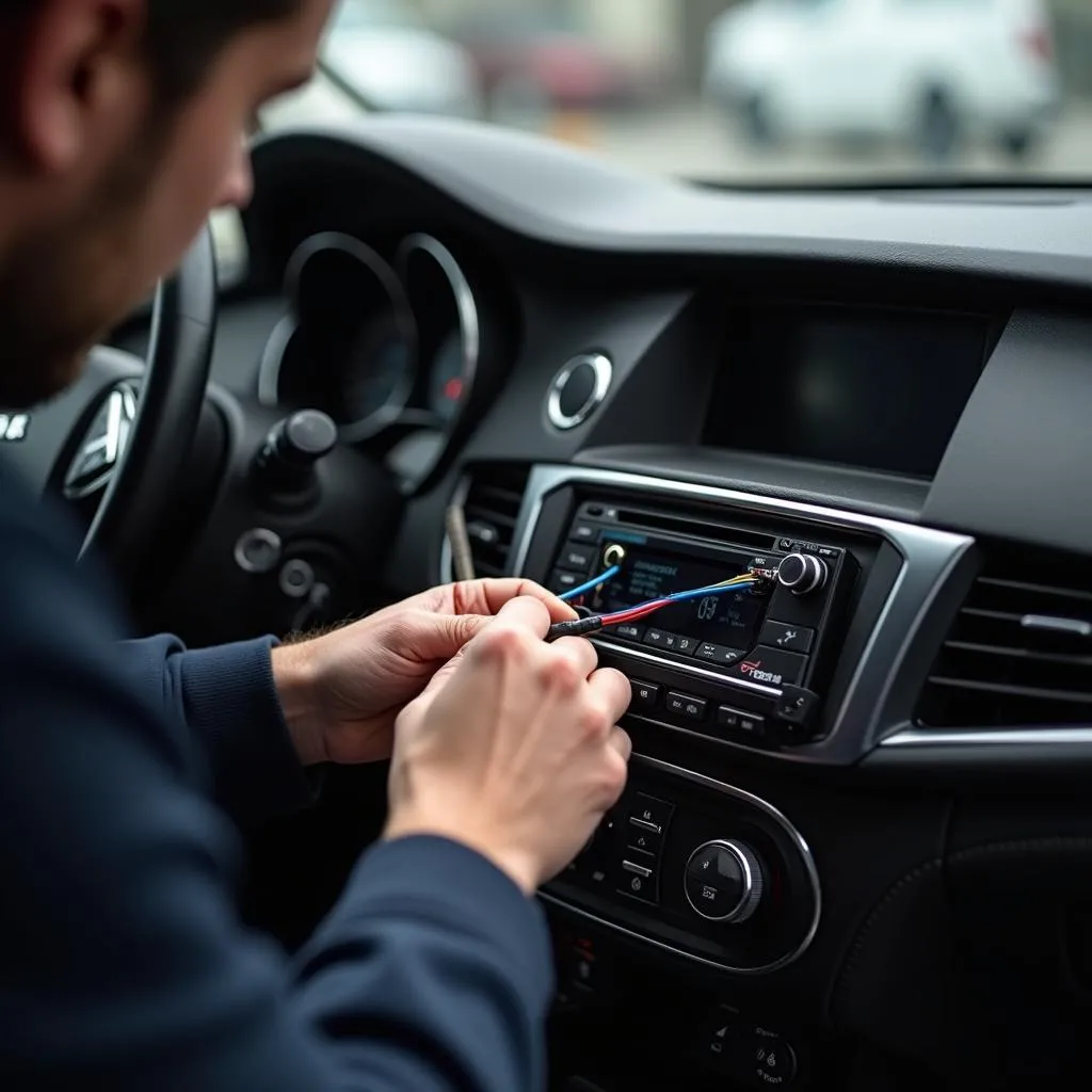 Installing a Bluetooth car radio in a dashboard