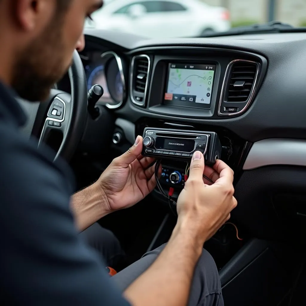 Installing a Bluetooth car radio in a dashboard