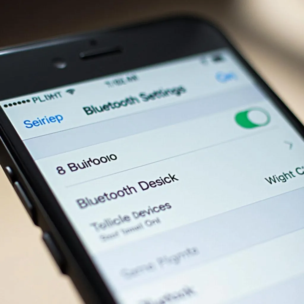 Checking Bluetooth settings on a smartphone