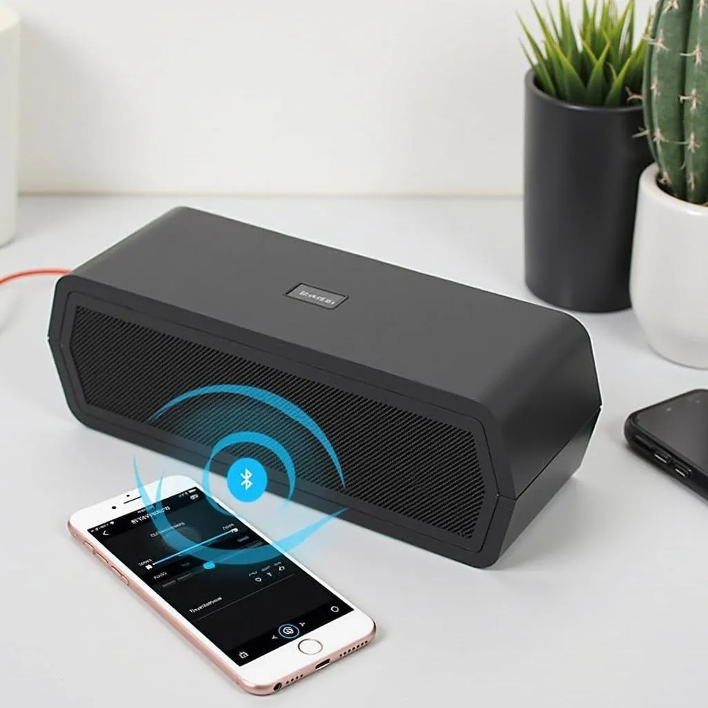 Bluetooth speaker connected to a smartphone