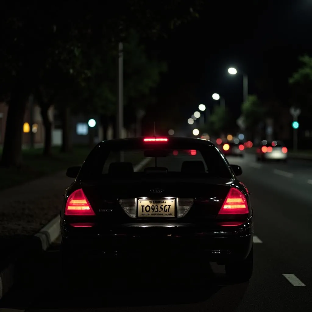 Car Parked on Street with Alarm Blinking