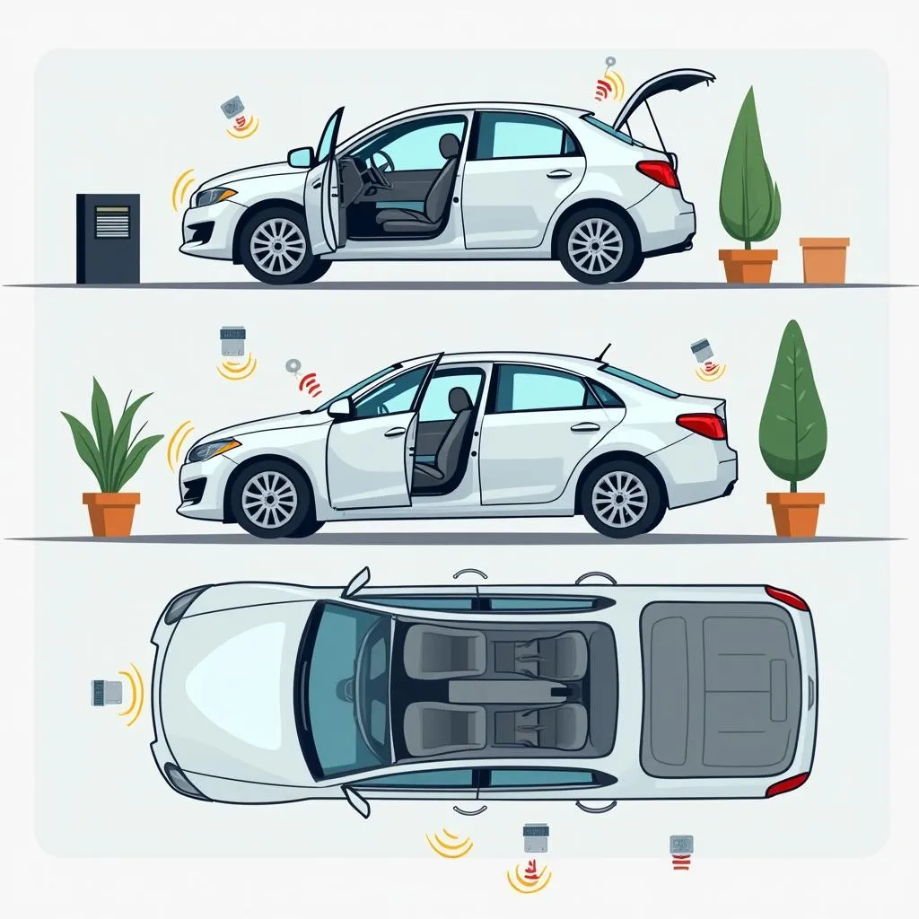 Car alarm system with sensors