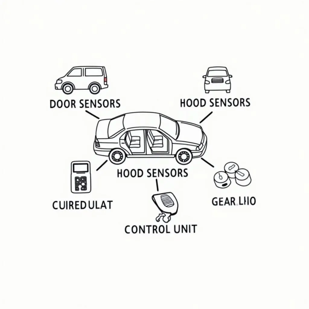 Car alarm system components diagram