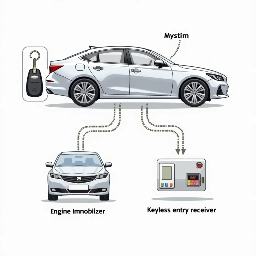 Car anti-theft system components diagram