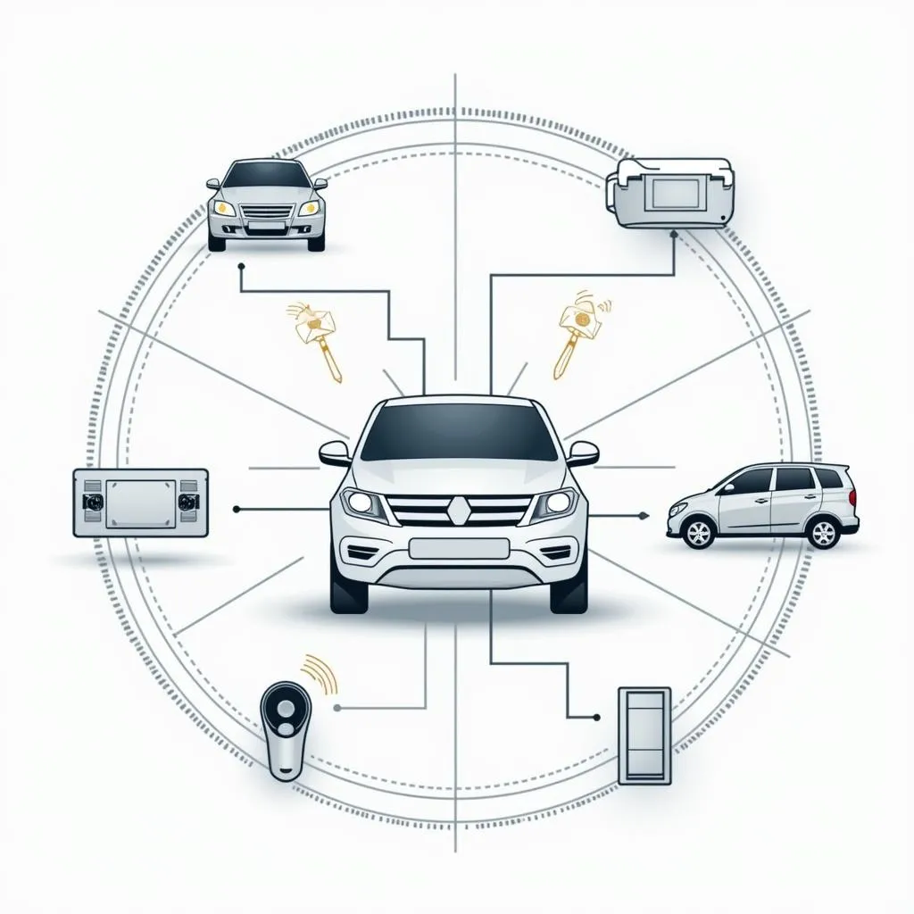 Car anti-theft system components diagram