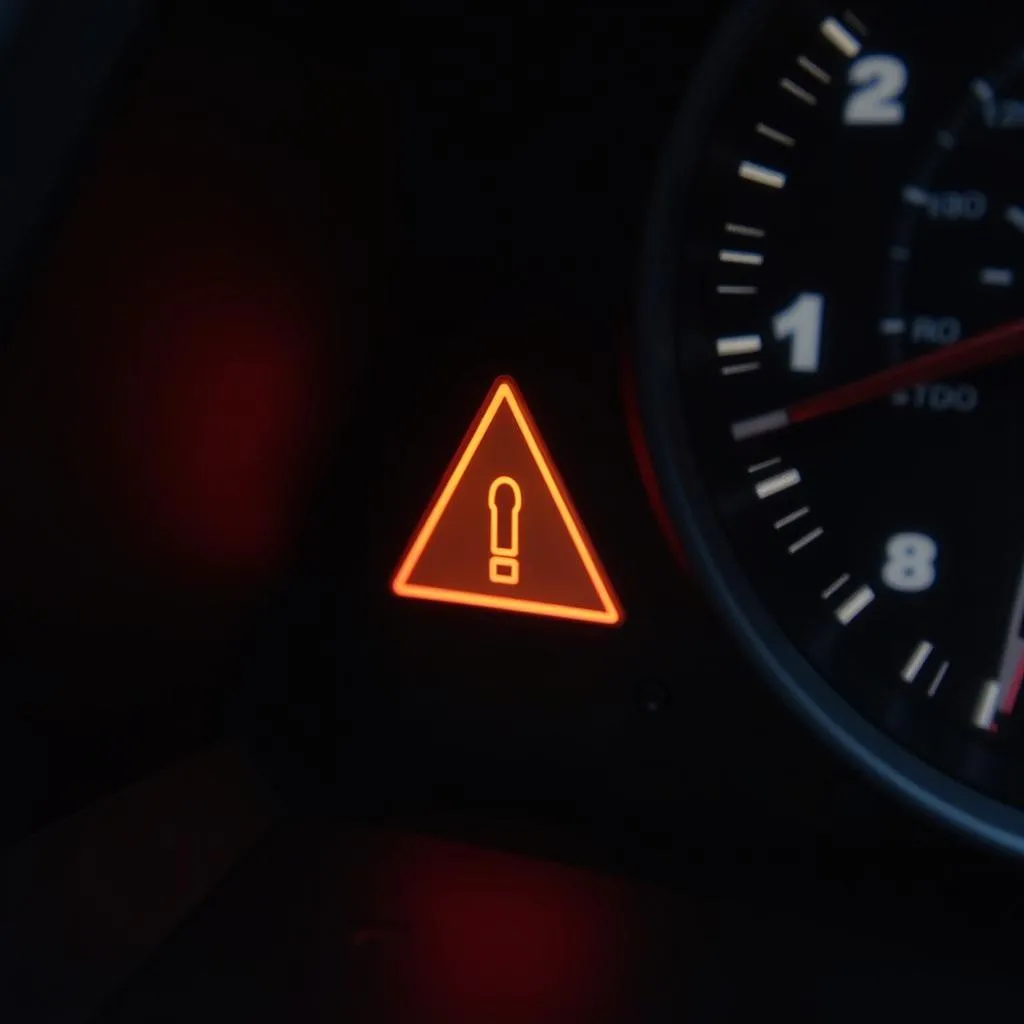 Car dashboard with anti-theft system warning light