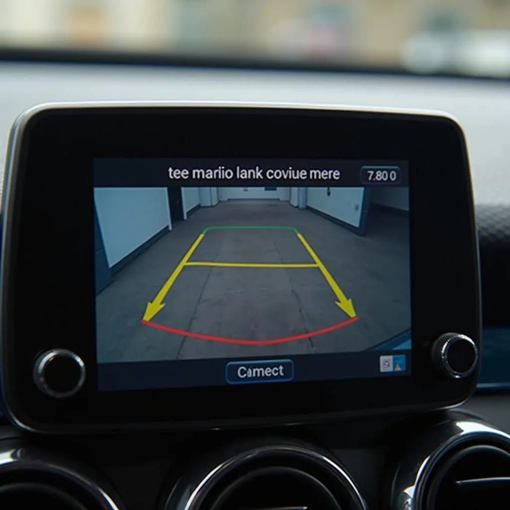 Car backup camera with error message on display