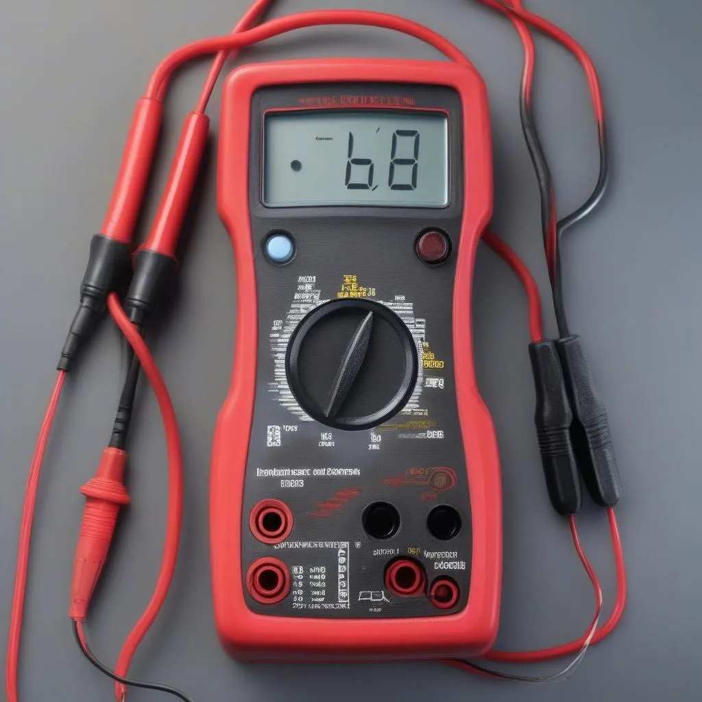 Car battery and multimeter