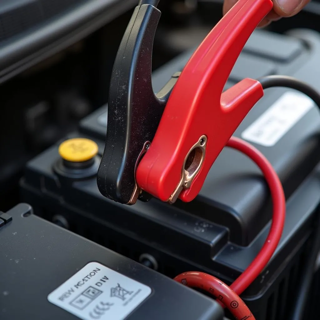 Jump starting a car battery