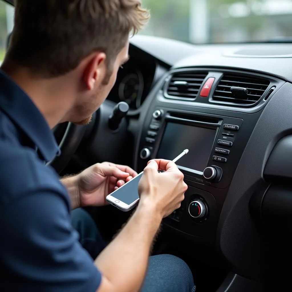 Inspecting a car's Bluetooth antenna