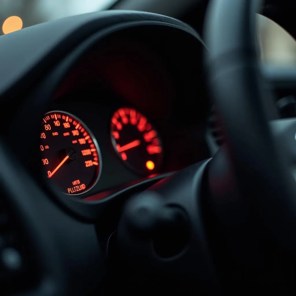 Car dashboard with anti-theft light flashing