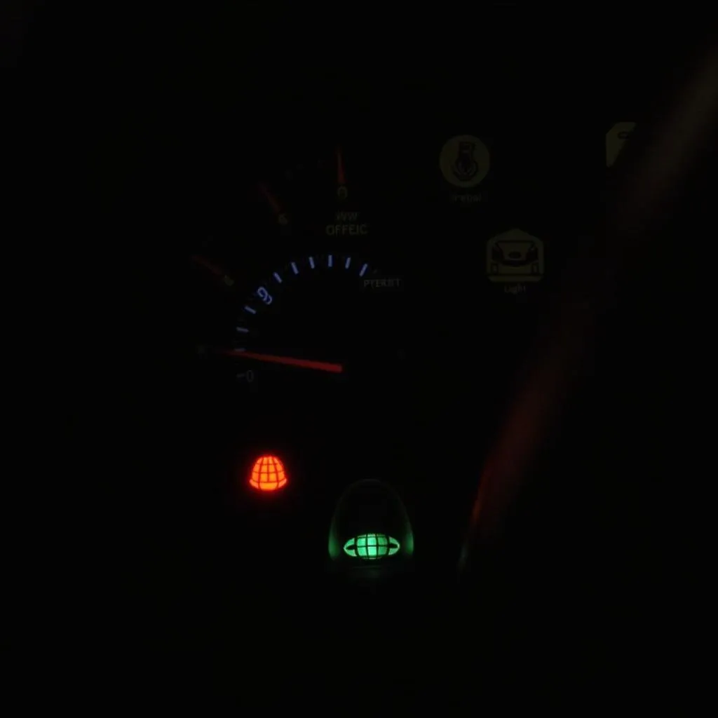 Car Dashboard with Warning Lights