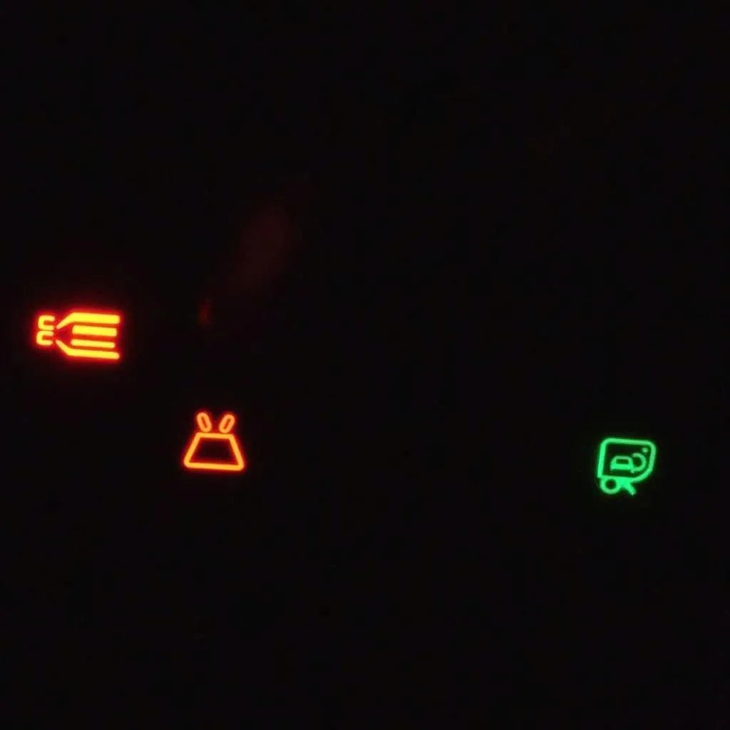 Car Dashboard with Warning Lights