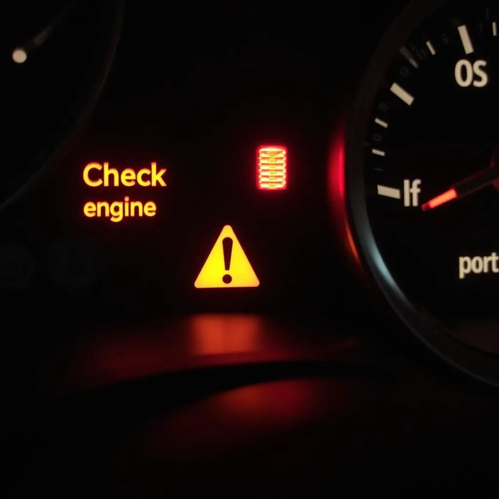 Car Dashboard with Warning Lights