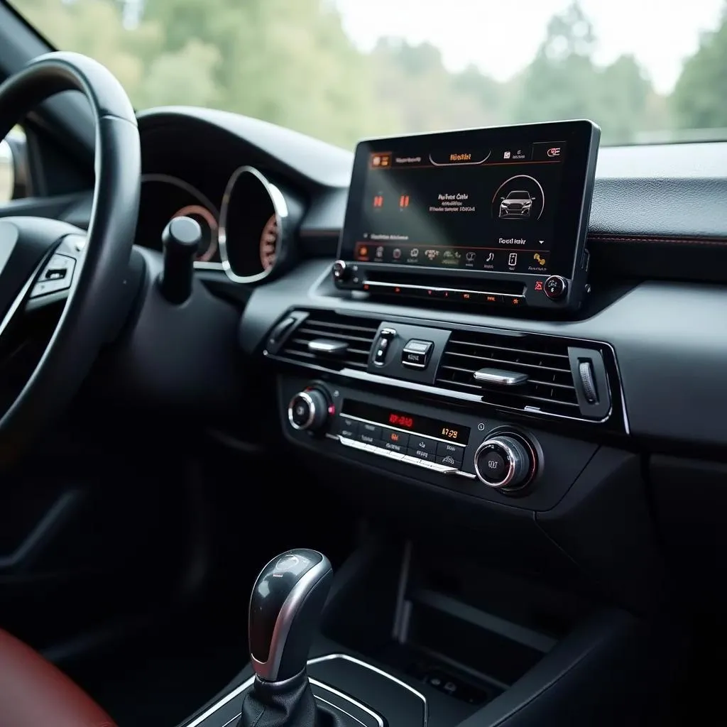 Car Dashboard with Bluetooth Radio