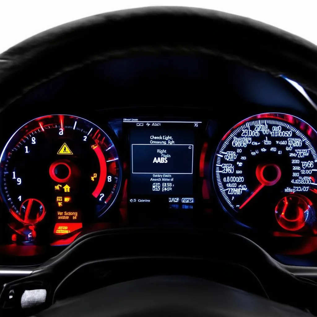 Car Dashboard with Warning Lights