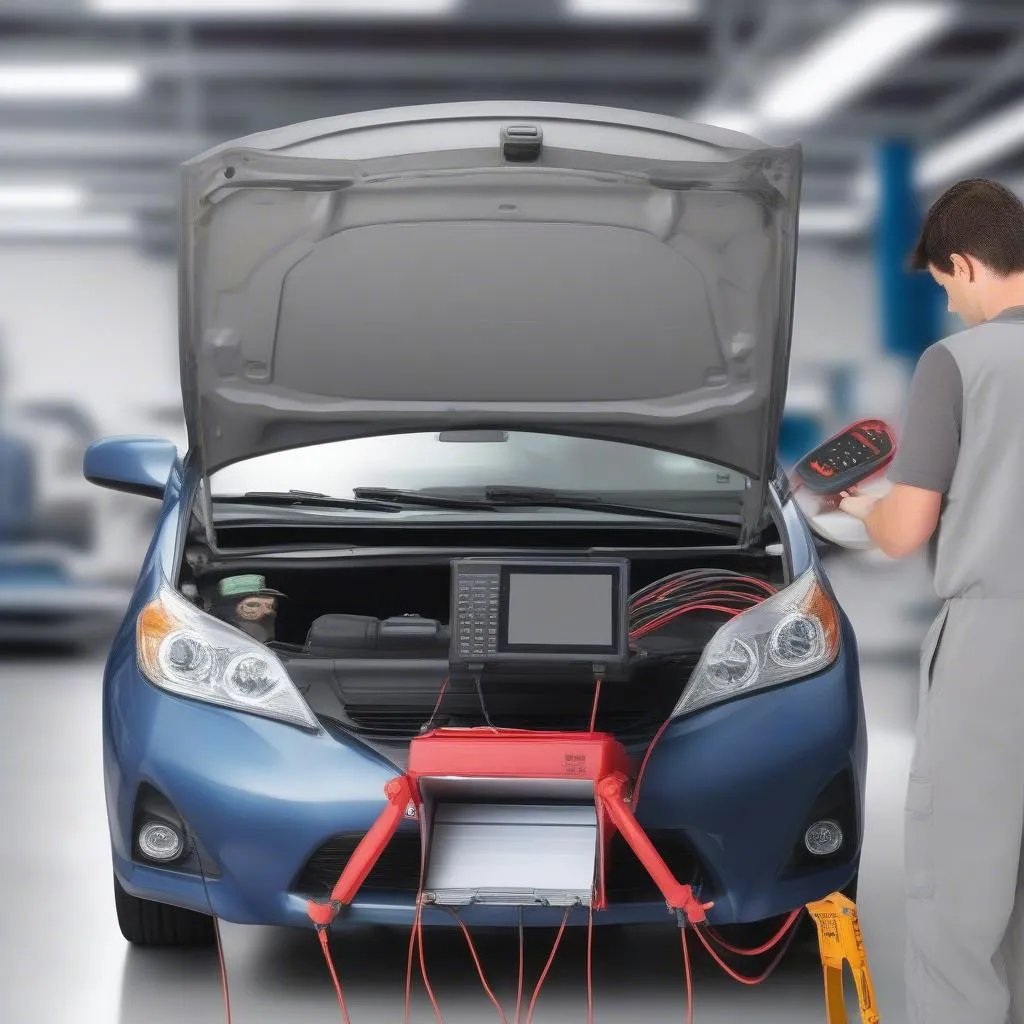 Mechanic Using a Car Diagnostic Scanner