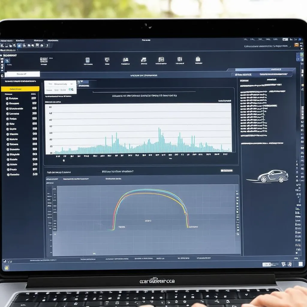 Car Diagnostic Software on Laptop