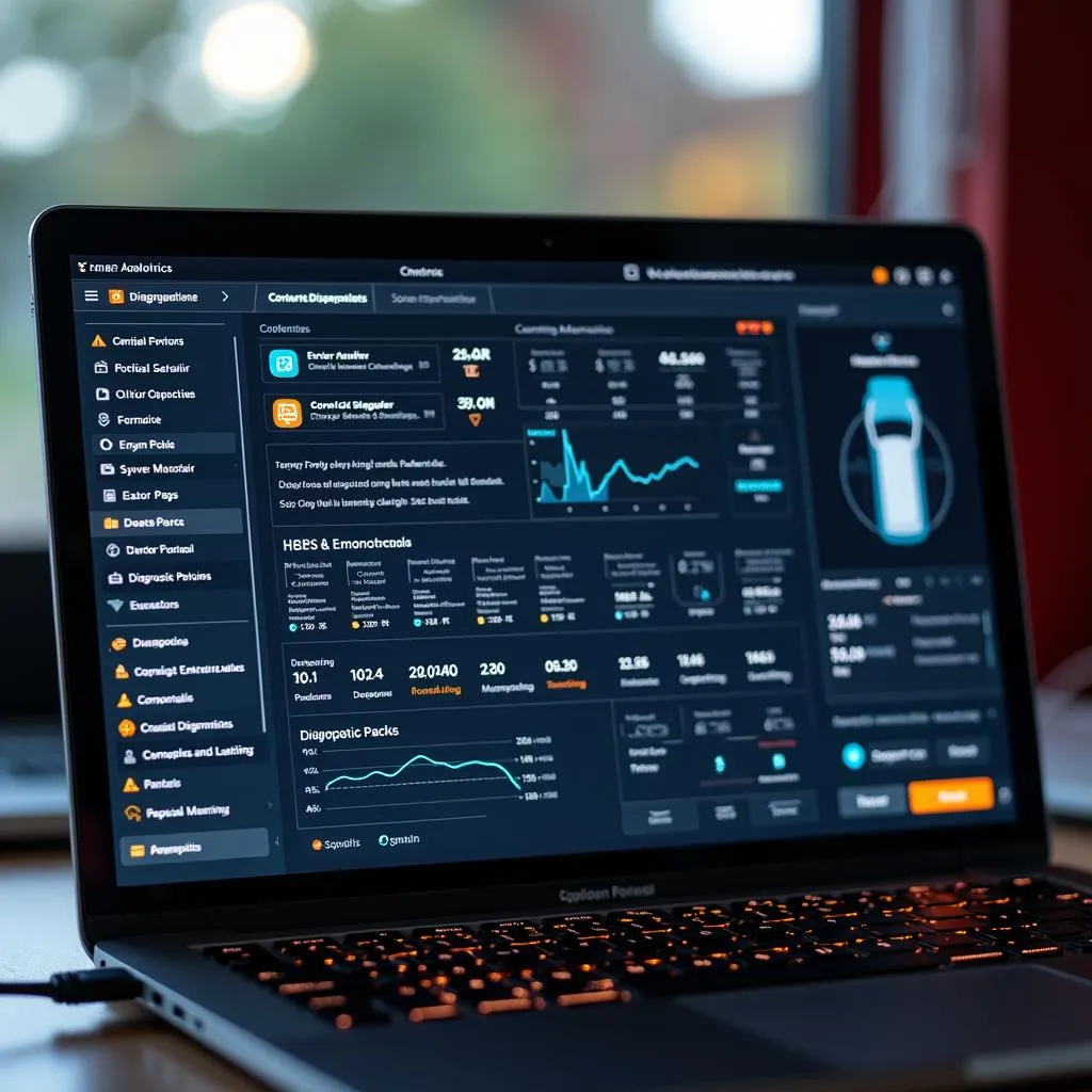 Car Diagnostic Software on Laptop