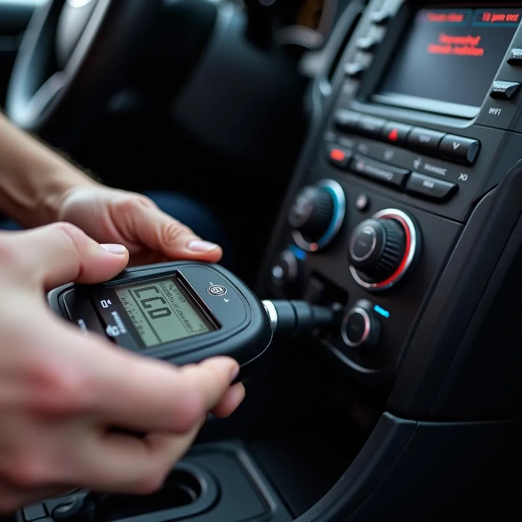 Mechanic Using a Car Diagnostic Tool