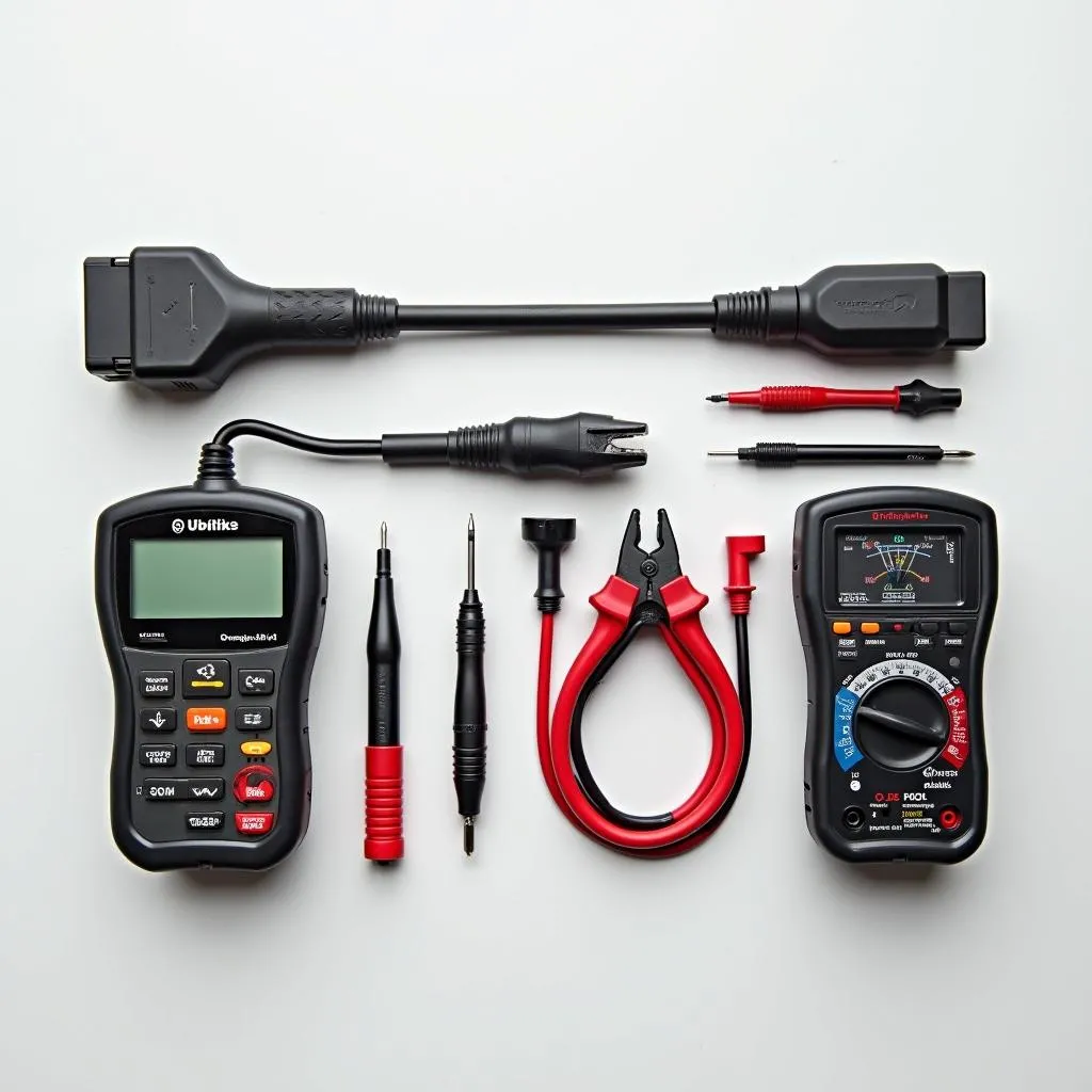 Assortment of car diagnostic tools