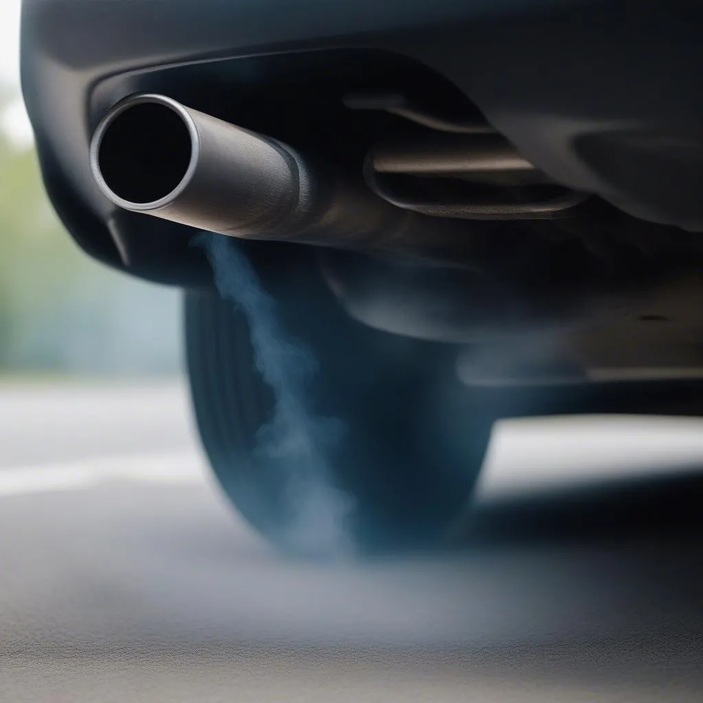 Car Exhaust Pipe with Smoke