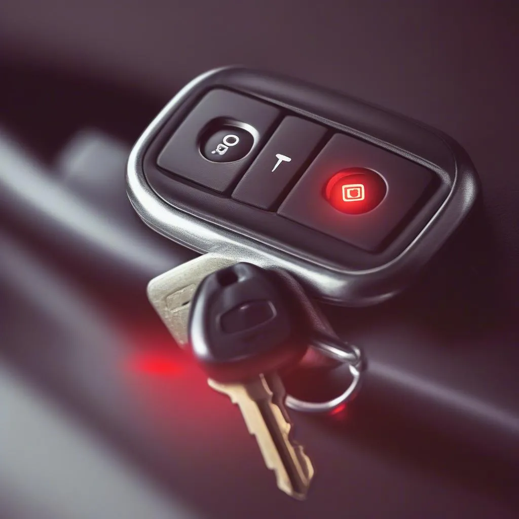 Car Key with Flashing Red Light