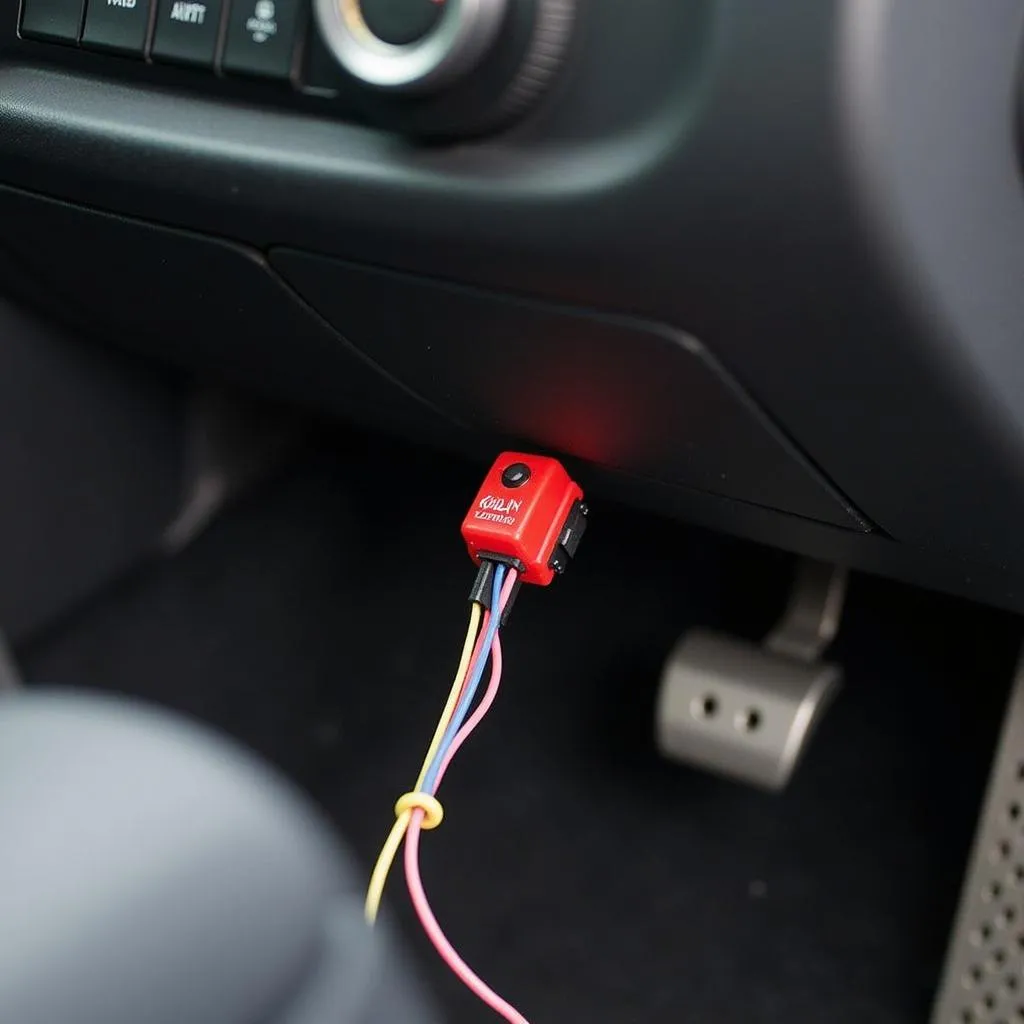 Close-up of a Kill Switch Installation in a Car