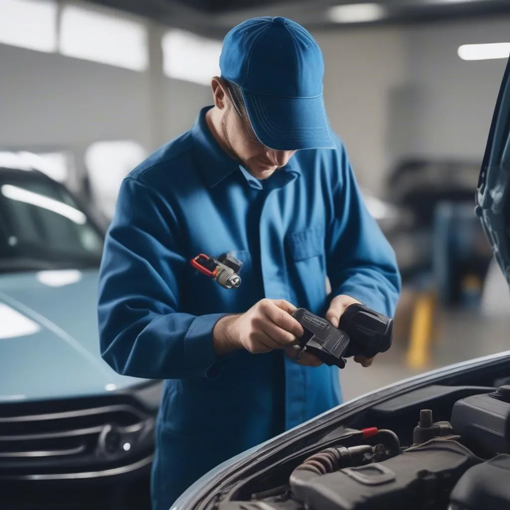 Car Locksmith Working on Ignition