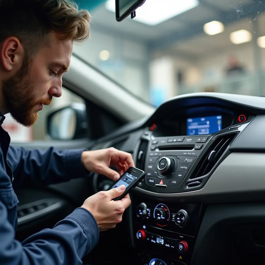 Inspecting a car radio antenna