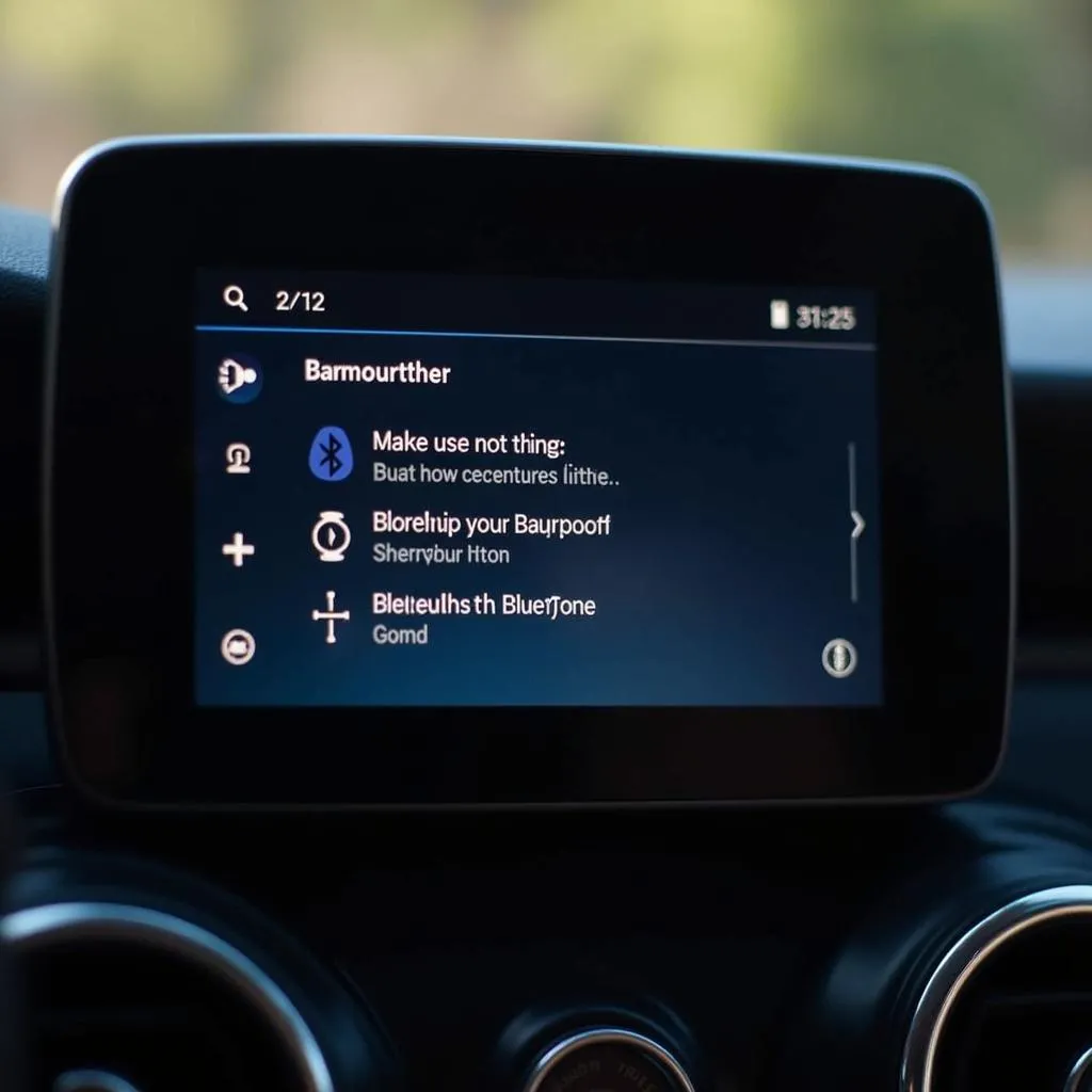 Car radio displaying Bluetooth connection status