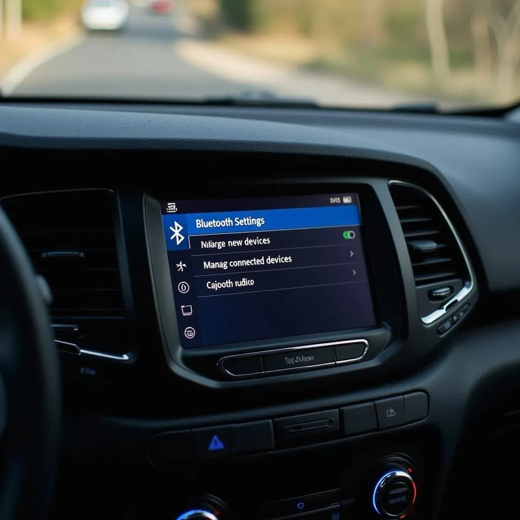 Accessing Bluetooth settings on a car radio