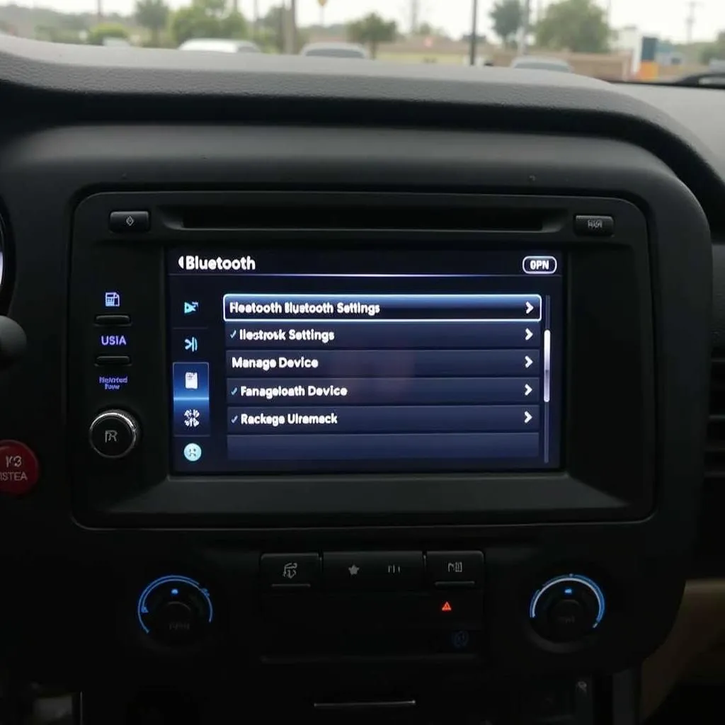 Accessing Bluetooth Settings on Car Radio