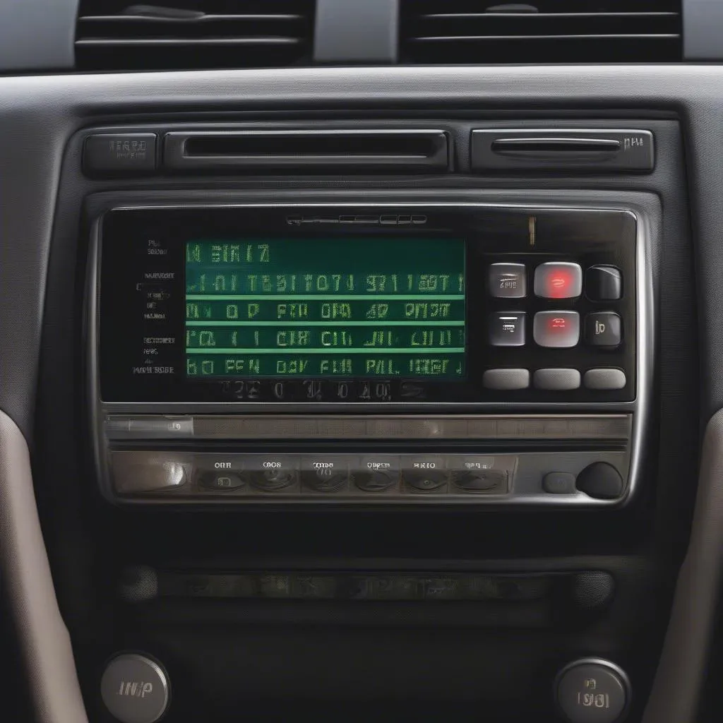 Car radio displaying anti-theft code